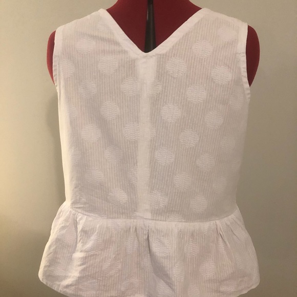 2/$30 Handmade White Peplum Top - Picture 2 of 2
